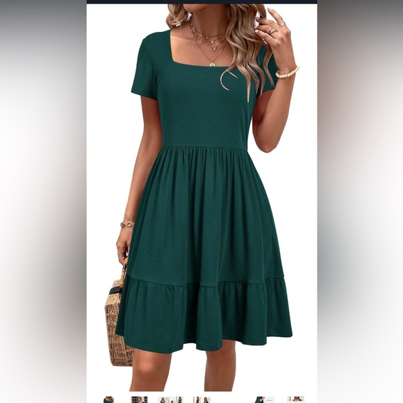 Newshows Dresses & Skirts - Chic Forest Green Midi Dress